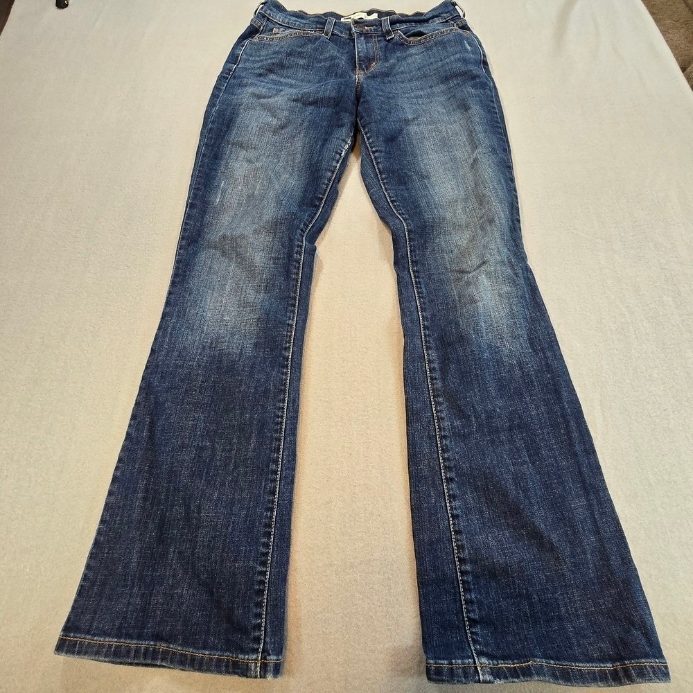 Levis 515 Boot Cut Jeans Womens 6M Blue Medium Wash Flap Pocket Studded Mid Rise